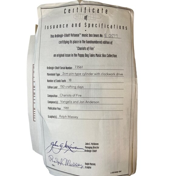 Chariots of Fire Dalmatian Puppy Trinket Music Box Fire Chief Figurine 1992 - Picture 10 of 11